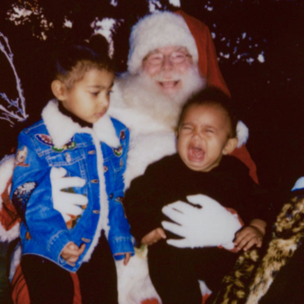Saint West Cannot Deal With Santa Claus in This Adorable Family Photo With North West