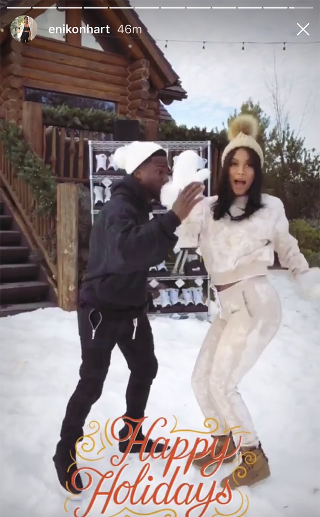 Kevin Hart, Snow, Malibu, Family, Christmas 2017