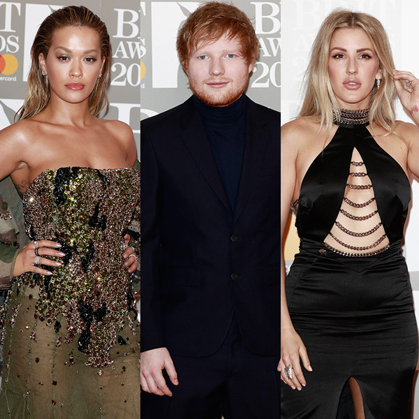 Brit Awards 2017 Red Carpet Arrivals: See Ed Sheeran, Rita Ora, Ellie Goulding and More
