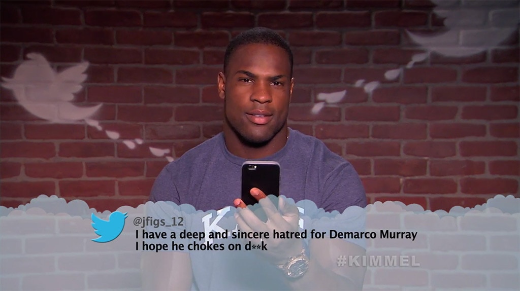 Demarco Murray From Celebrity Mean Tweets From Jimmy Kimmel Live E News 5552