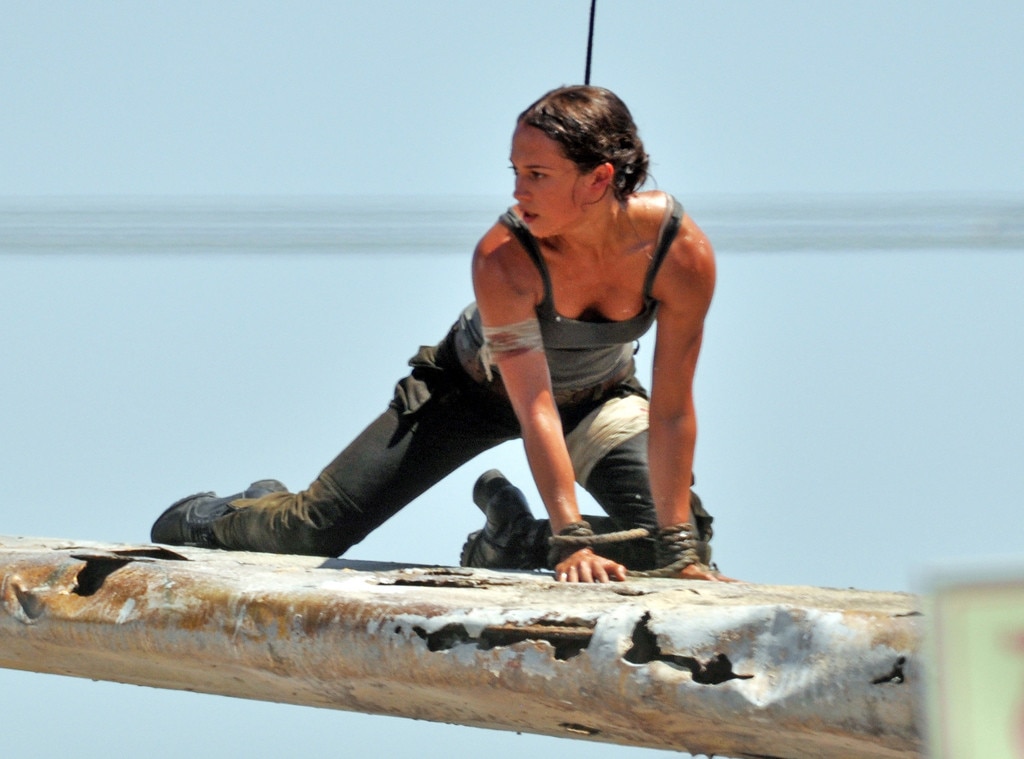 tomb raider actress puts on muscle