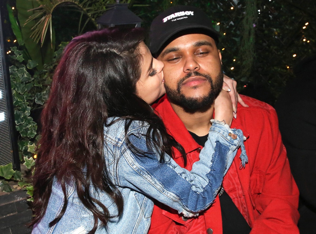 Image result for selena and the weeknd kiss