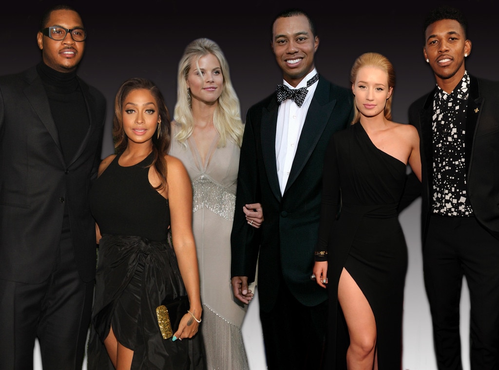 Iggy Azalea, Nick Young, Carmelo Anthony, La La Anthony, Tiger Woods, Elin Nodgren Iggy Azalea, Nick Young, Carmelo Anthony, La La Anthony, Tiger Woods, Elin Nodgren