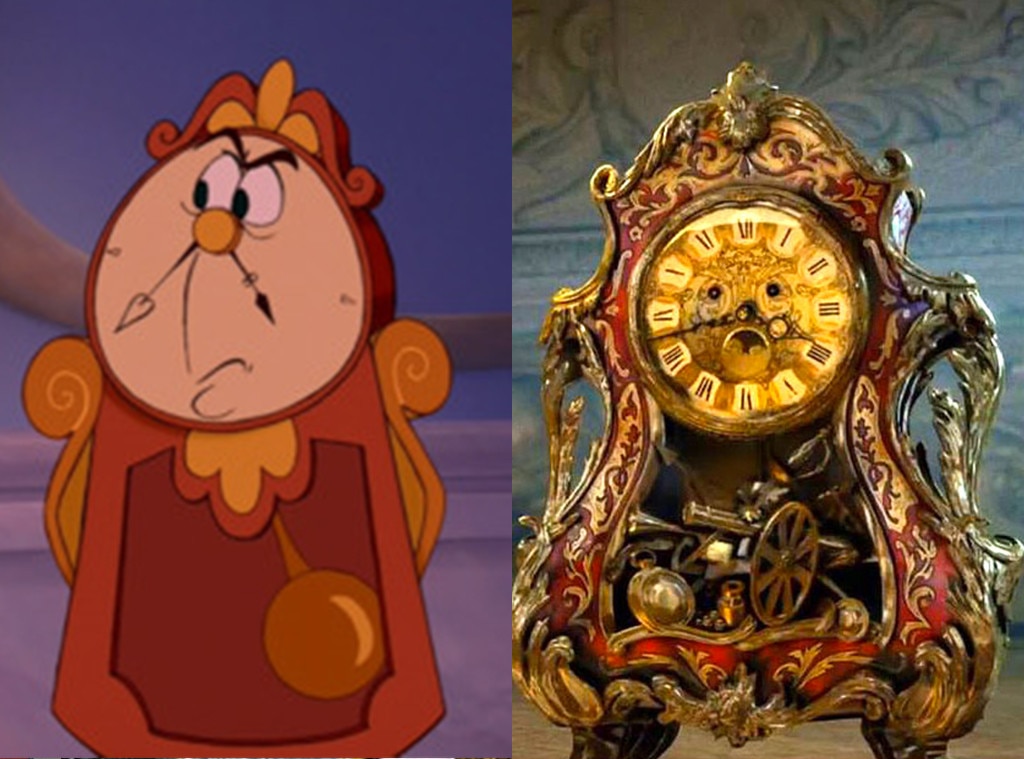 Cogsworth, Beauty and the Beast, Animated Disney vs. Live Action Disney