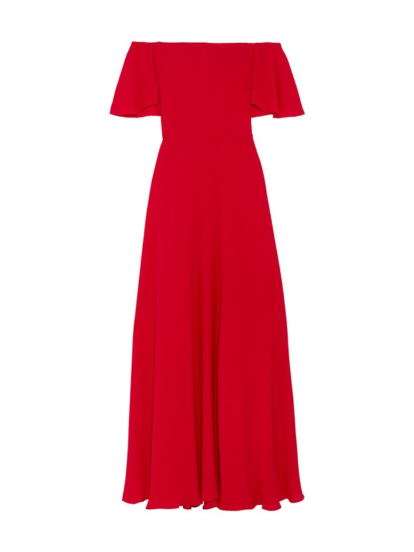 ESC: Red, Off-the-Shoulder Maxi Dresses