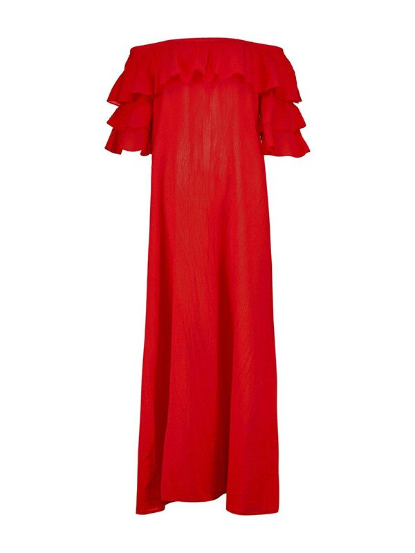 ESC: Red, Off-the-Shoulder Maxi Dresses