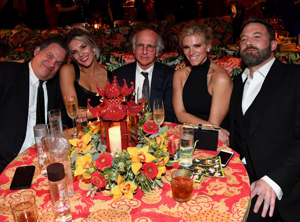 Jeff Garlin, Charissa Thompson, Larry David, Lindsay Shookus, Ben Affleck, HBO Emmy Party Pics 2017