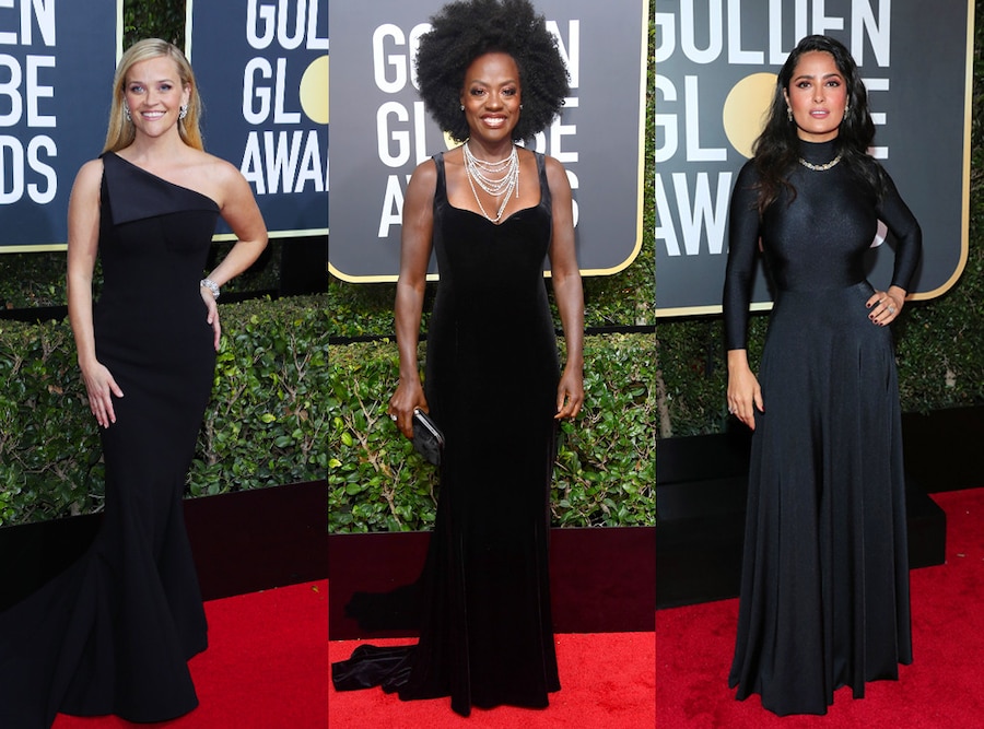 Reese Witherspoon, Viola Davis, Salma Hayek, 2018 Golden Globes, Red Carpet Fashions Reese Witherspoon, Viola Davis, Salma Hayek, 2018 Golden Globes, Red Carpet Fashions