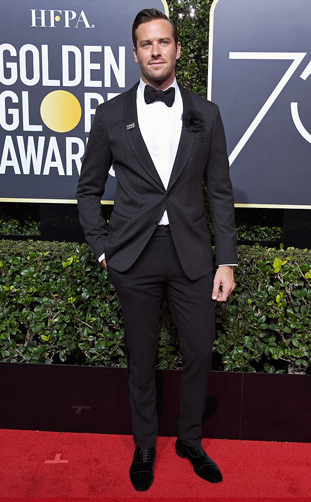 Armie Hammer, 2018 Golden Globes, Red Carpet Fashions