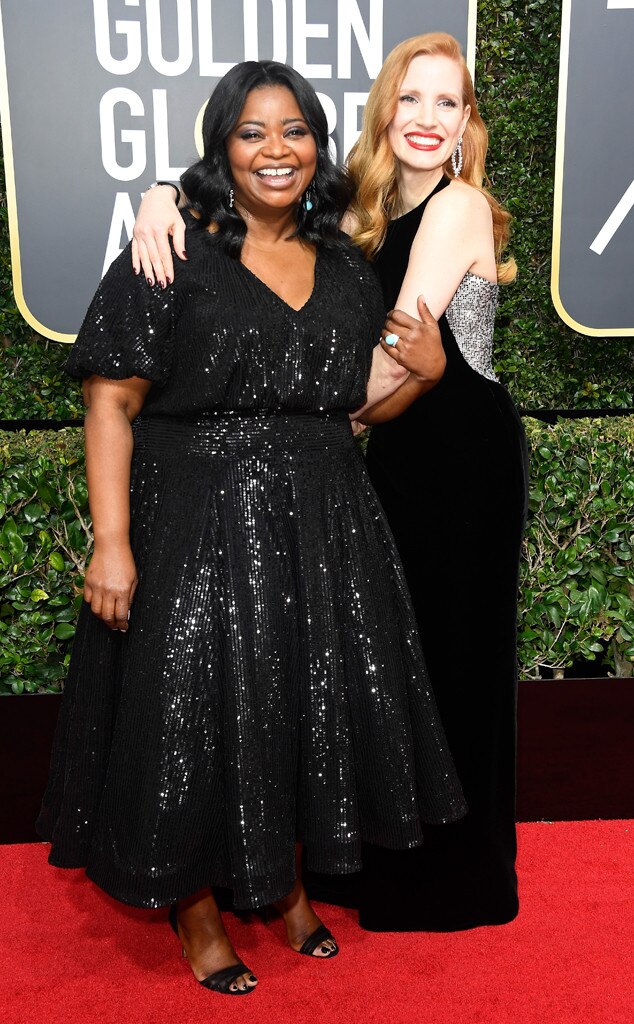 Octavia Spencer, Jessica Chastain, 2018 Golden Globes