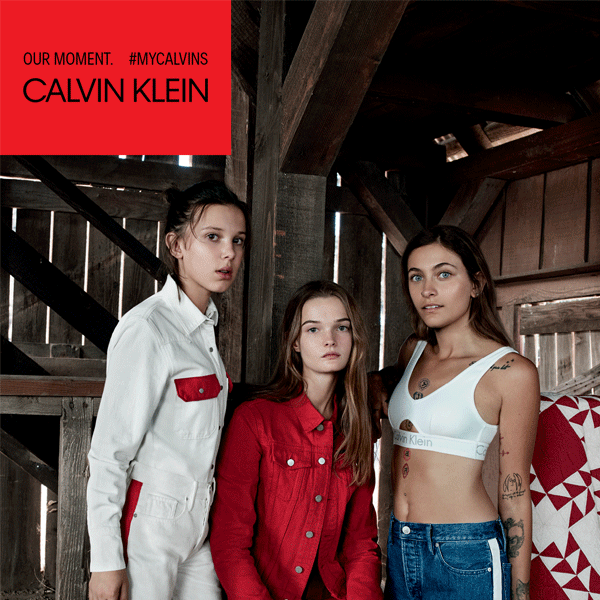 Millie Bobby Brown and Paris Jackson Dazzle in Red, White and Blue for Calvin Klein