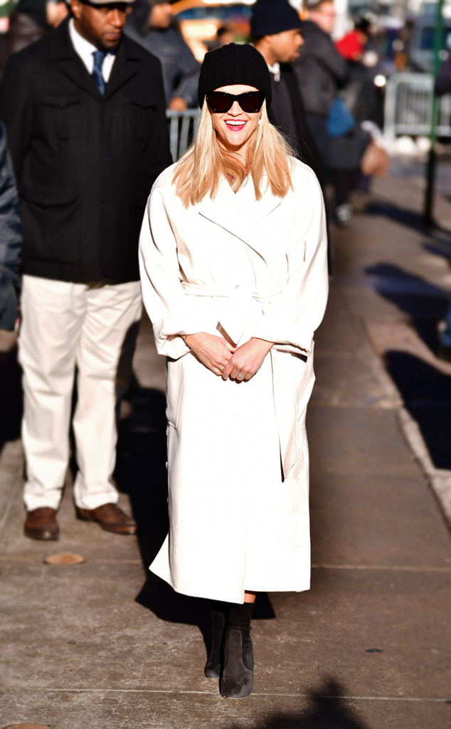 ESC: Reese Witherspoon, White Wrap Coat