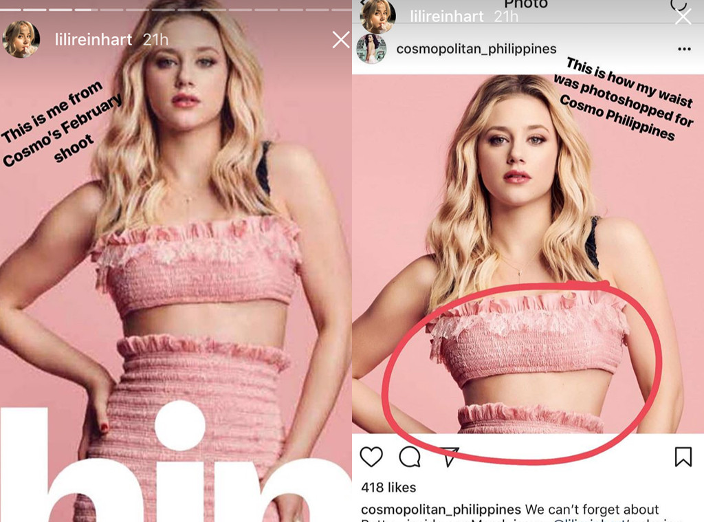 Lili Reinhardt, Photoshop, Cosmo