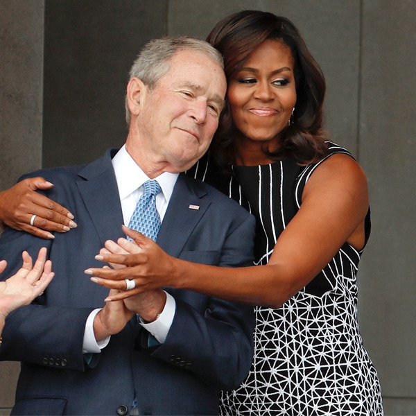 George W. Bush and Michelle Obama Share Sweet Moment at Funeral