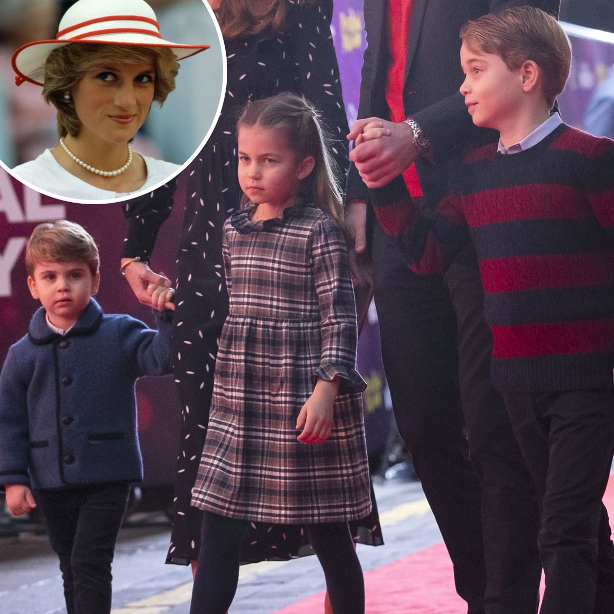 Prince Louis, Princess Charlotte, Prince George, Princess Diana
