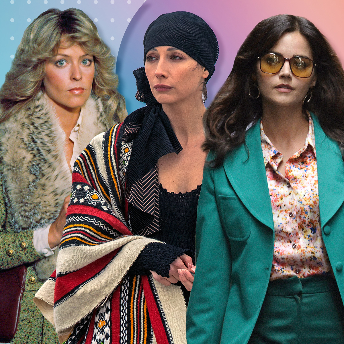 E-Comm: 70s Fashion Guide, Farrah Fawcett, Rebecca Dayan, Jenna Coleman