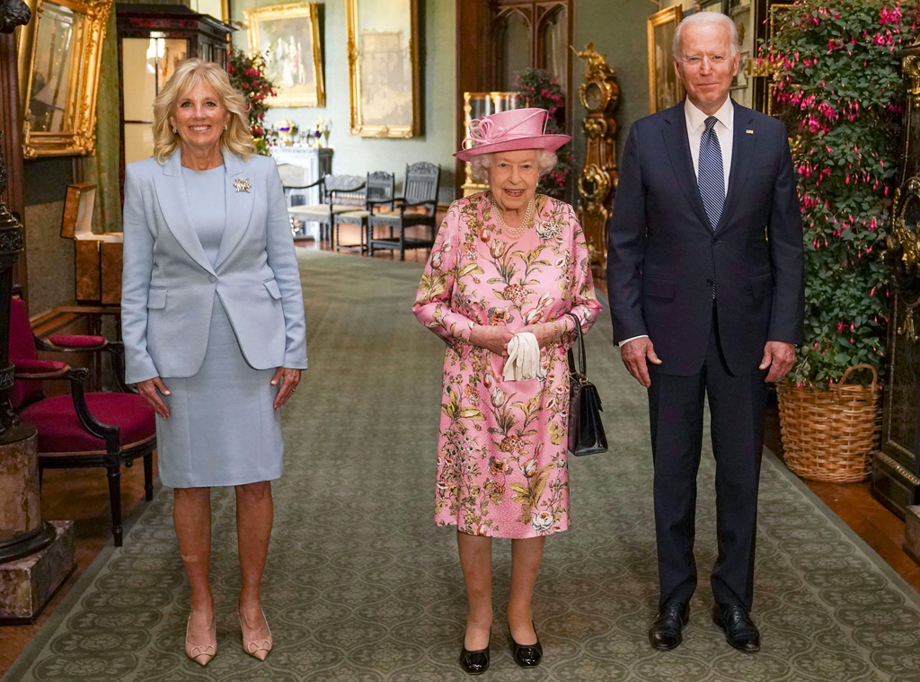 Queen Elizabeth II, US President Joe Biden, First Lady Jill Biden