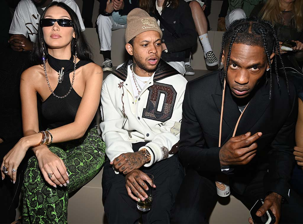 Bella Hadid, Chase B, Travis Scott, 2021 Paris Fashion Week, Dior Homme