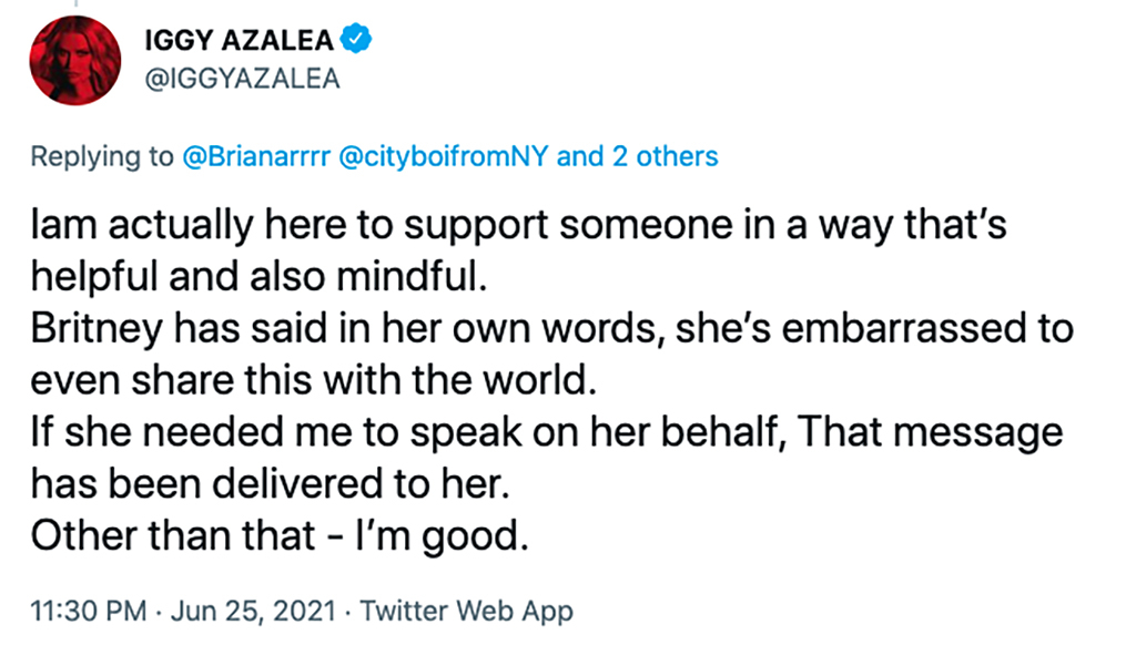 Iggy Azalea, Britney Spears, Twitter