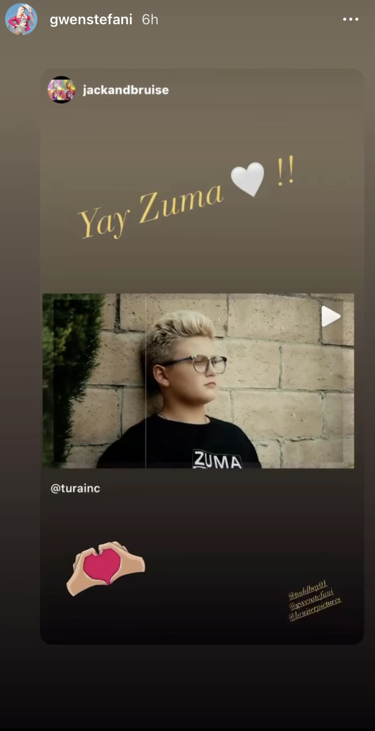 Gwen Stefani, Zuma Instagram