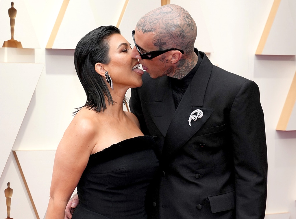 Travis Barker, Kourtney Kardashian, 2022 Oscars, 2022 Academy Awards, Red Carpet, Couples, Candids