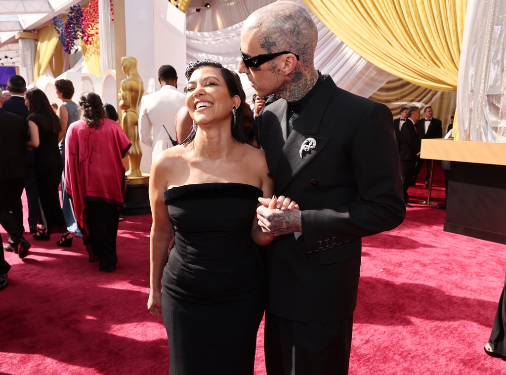 Travis Barker, Kourtney Kardashian, 2022 Oscars, 2022 Academy Awards, Red Carpet, Couples, Candids