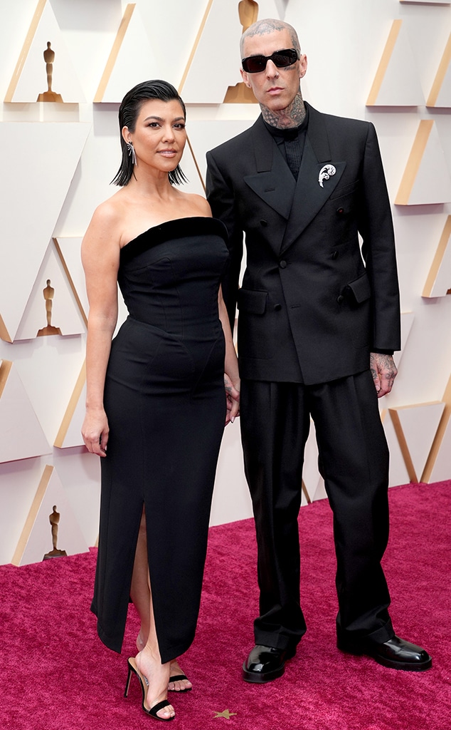 Travis Barker, Kourtney Kardashian, 2022 Oscars, 2022 Academy Awards, Red Carpet, Couples