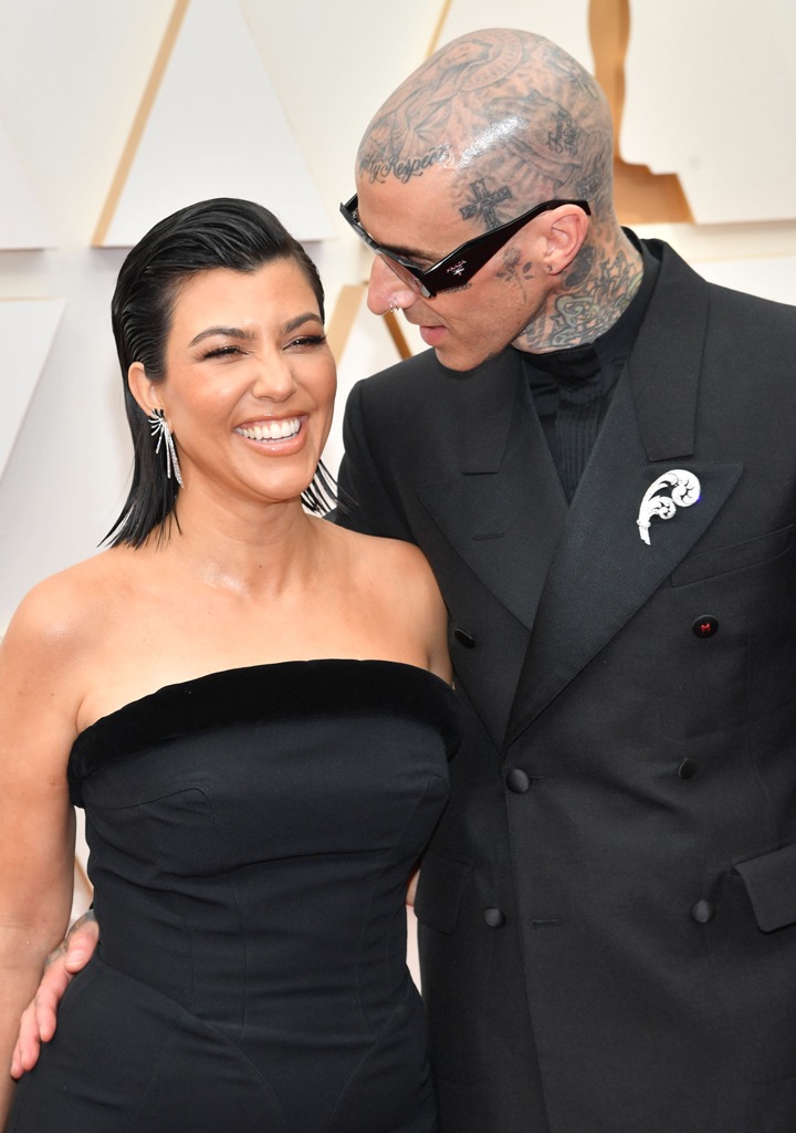 Travis Barker, Kourtney Kardashian, 2022 Oscars, 2022 Academy Awards, Red Carpet, Couples, Candids