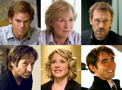 Michael C. Hall (Dexter), Glenn Close (Damages), Hugh Laurie (House), David Duchovny (Californication), Christina Applegate (Samantha Who?), Lee Pace (Pushing Daisies)