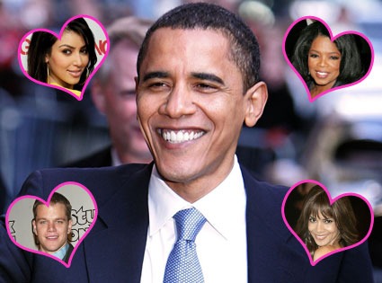 Barack Obama, Kim Kardashian, Oprah, Matt Damon, Halle Berry