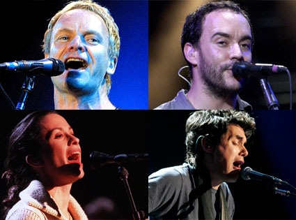 Sting, Dave Matthews, Alanis Morissette, John Mayer