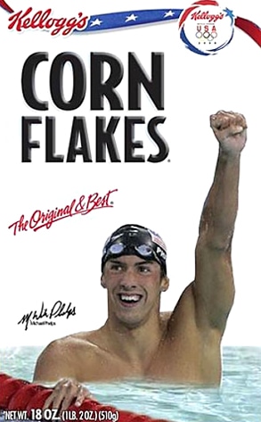 Michael Phelps Corn Flakes Box