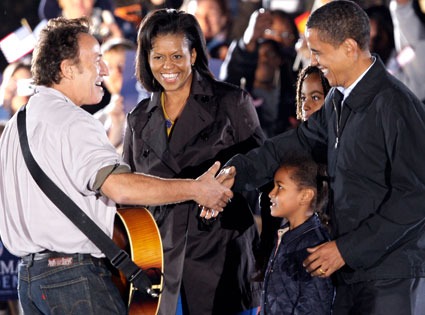 Bruce Springsteen, Barack Obama, Michelle Obama