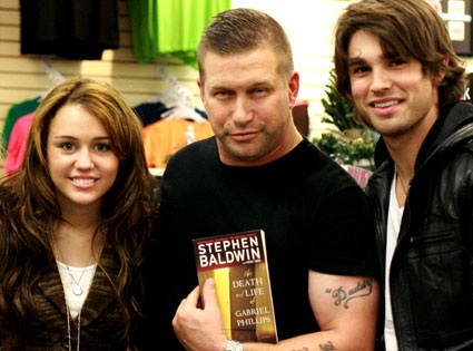 Miley Cyrus, Stephen Baldwin, Justin Gaston