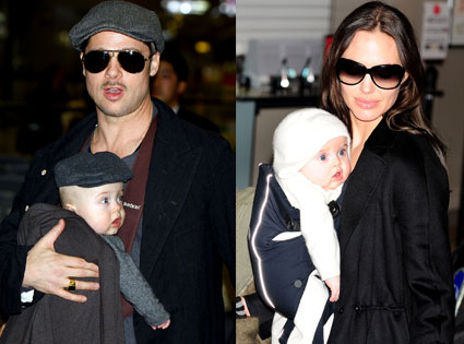 Brad Pitt, Angelina Jolie, Vivienne & Knox from Brad & Angelina Family ...