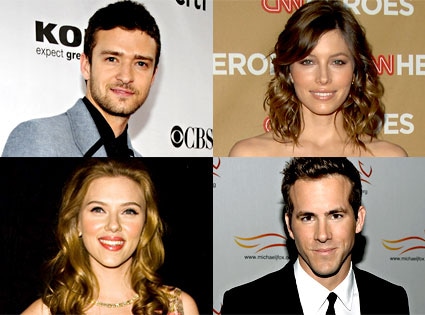 Justin Timberlake, Jessica Biel, Scarlett Johansson, Ryan Reynolds