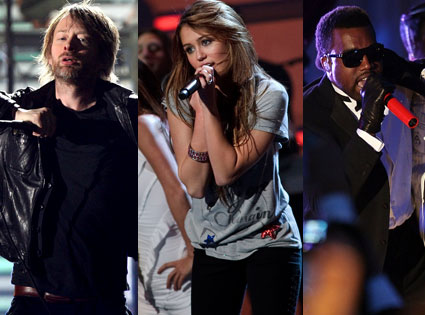 Thom Yorke, Miley Cyrus, Kanye West