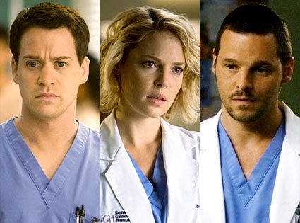 Grey's Anatomy, T.R. Knight, Katherine Heigl, Justin Chambers