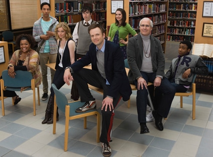 COMMUNITY, Yvette Nicole Brown, Danny Pudi, Gillian Jacobs, Joe McHale, Alison Brie, Chevy Chase, Donald Glover