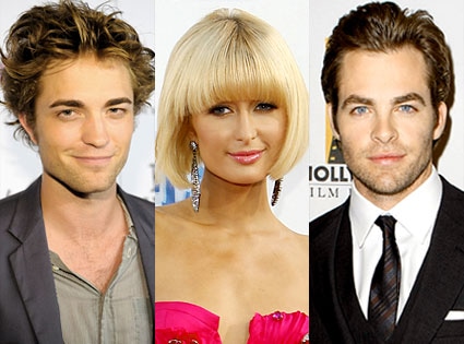 Robert Pattinson, Paris Hilton, Chris Pine