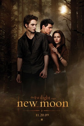 New Moon teaser Poster, Robert Pattinson, Taylor Lautner, Kristen Stewart