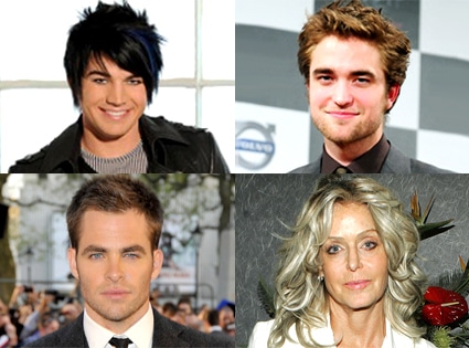 Adam Lambert, Robert Pattinson, Chris Pine, Farrah Fawcett