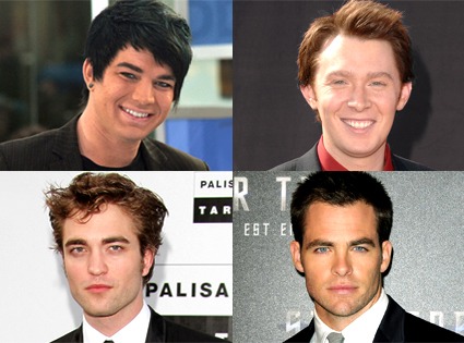 Adam Lambert, Clay Aiken, Robert Pattinson, Chris Pine