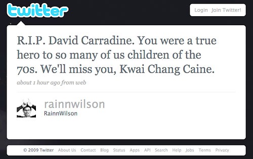Rainn Wilson Twitter Page
