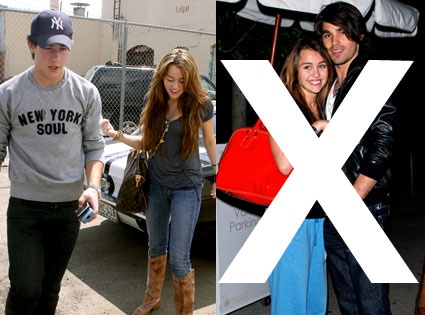 Miley Cyrus, Justin Gaston, Nick Jonas