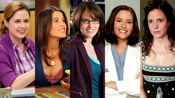 Jenna Fischer (The Office), Cobie Smulders (How I Met Your Mother), Tina Fey (30 Rock), Chyler Leigh (Grey's Anatomy), Mary-Louise Parker (Weeds)