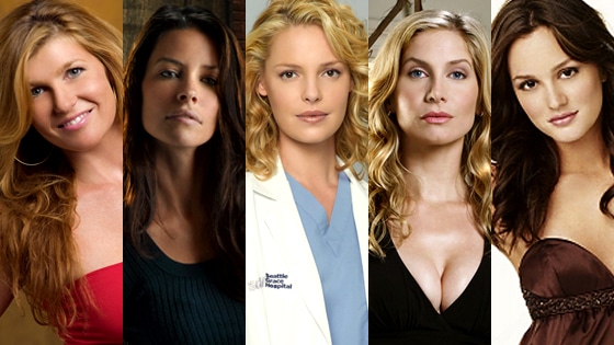 Connie Britton (Friday Night Lights), Evangeline Lilly (Lost), Katherine Heigl (Grey's Anatomy), Elizabeth Mitchell (Lost), Leighton Meester (Gossip Girl)