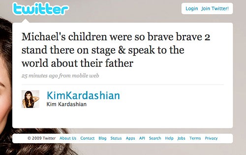 Kim Kardashian, Twitter Page