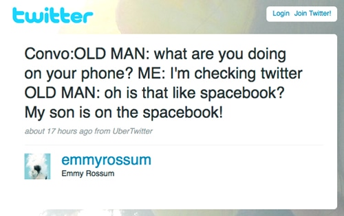Emmy Rossum, Twitter Page