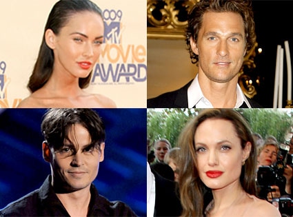 Megan Fox, Matthew McConaughey, Johnny Depp, Angelina Jolie